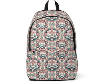 Fabric Backpack Lotus Flower Design