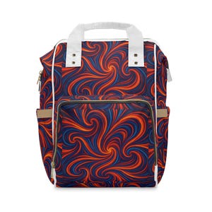 Vibrant Swirl Diaper Backpack: 1200D Nylon Baby Bag