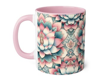 Koffiemok met lotusbloem: keramische zen-theekop, botanisch drinkgerei