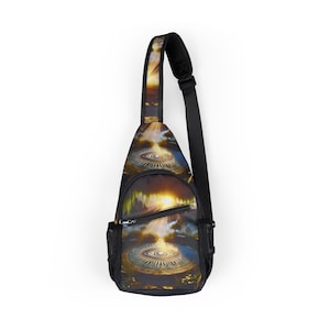 Cosmic Print Chest Bag - Stylish Sling Backpack for Festivals, Travel, and Everyday Use