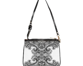 Monochrome Waves Small Shoulder Bag