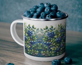 Camping Mug - Blueberries Design