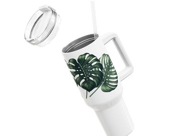 40oz Tumbler - Monstera Leaf Design