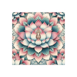 Lotus Flower Magnet, Square Fridge Magnet, Zen Decor, Spiritual Gift, Meditation Accessory, Refrigerator Decoration