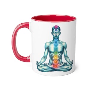 Chakra Meditation Mug, Spiritual Coffee Cup, Yoga Gift, Energy Healing Drinkware, Zen Home Decor, Mindfulness Mug
