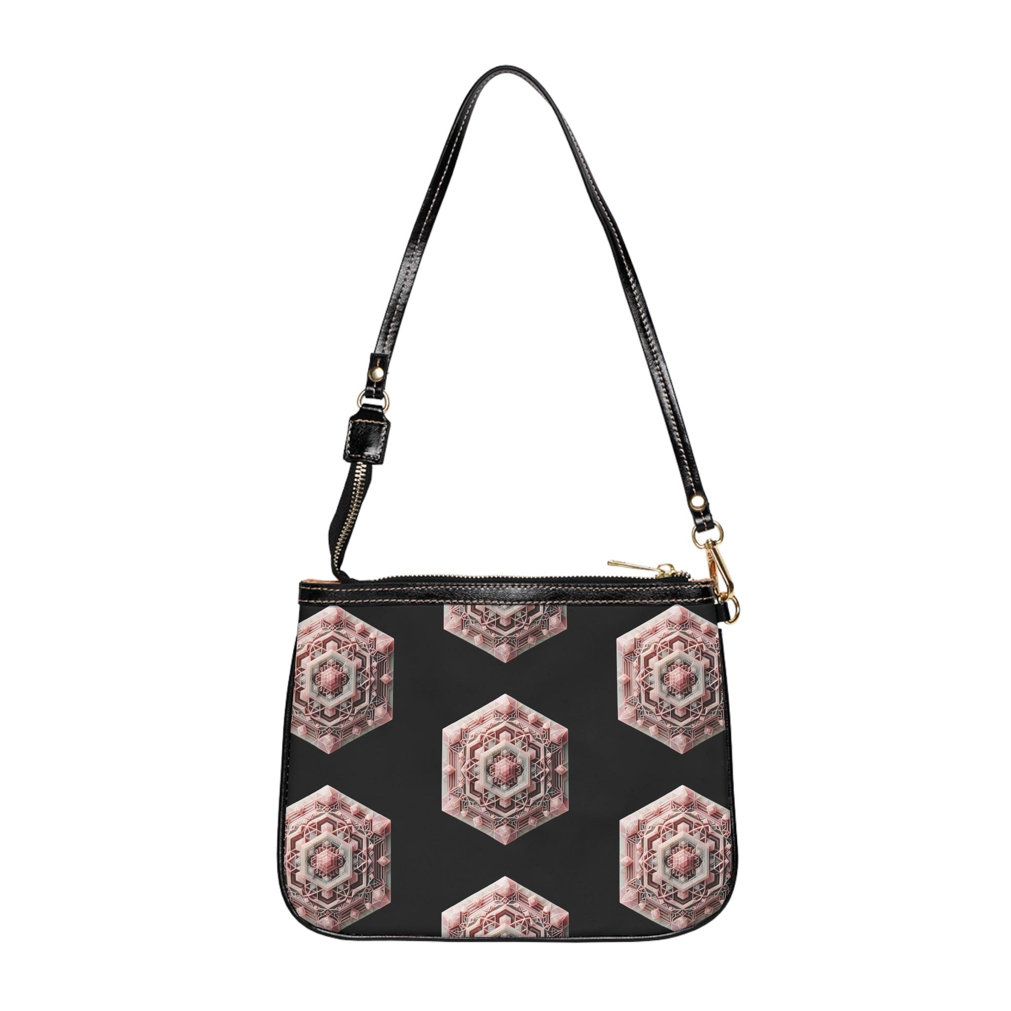Rose Quartz Geometric Design Small Shoulder Bag