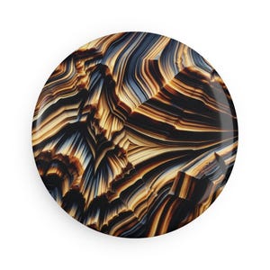 Tiger Eye Button Magnet, Abstract Magnet Collection, Home Decor Magnets, Gifts for Art Lovers, Boho Style Decor