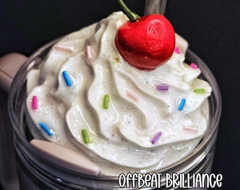 Faux Whipped Cream Stanley Topper Accessory, 3D Faux Ice Cream Sunday Tumbler Topper, Cherry Stanley Cup Accessory, Quencher Lid Decoration