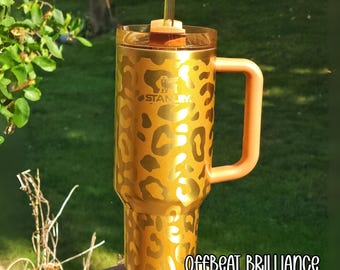 Engraved Stanley Tumbler, Custom Leopard Stanley Cup, Engraved Jungle Cat Quencher Tumbler, Cheetah Stanley, Leopard Print Engraved Stanley