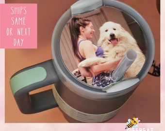 Stanley Tumbler Topper mit Foto, Benutzerdefinierter Fotobecher Topper, Fotobecher Topper, personalisierter Fotobecher Topper