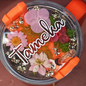 Dried Flowers Stanley Name Plate, Personalized Stanley Plate, 400z Stanley Plate Topper, Personalized Stanley, 40oz Quencher Name Plate