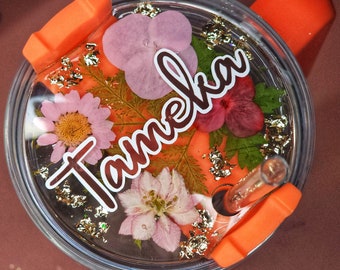 Dried Flowers Stanley Name Plate, Personalized Stanley Plate, 400z Stanley Plate Topper, Personalized Stanley, 40oz Quencher Name Plate