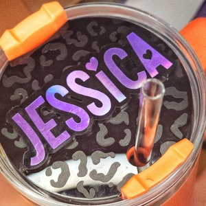 Leopard 40oz/30oz Tumbler Personalized Name Tag | Personalized name tag for tumbler lid, Name Plate, name plate
