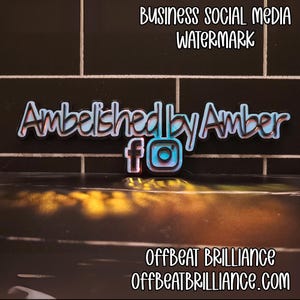 Letrero acrílico para redes sociales, marca de agua acrílica, hashtag, nombre de usuario, accesorio para fotos, síguenos, corte láser, 3D, logotipo empresarial personalizado, logotipo de marca de agua imagen 1