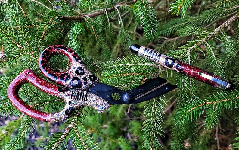 Leopard Scissors Custom Medical Trauma Shears, Glitter Leopard, EMT EMS Medic Student ...