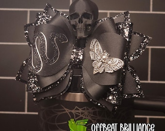 Deadly Damask Stanley Tumbler Bow, Gothic Halloween Stanley Straw Bow, Snake and Moth Celestial Bow, Stanley Deadly Damask Cup Accessories