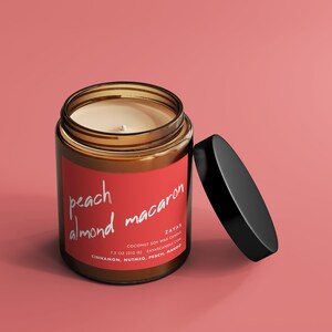 Peach Almond Macaron Soy Candle