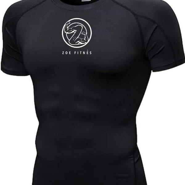 Men's Compression Shirt Short Sleeve Athletic Compression Tops Cool Dry Undershirts Base layer Gym Workout T Shirt.