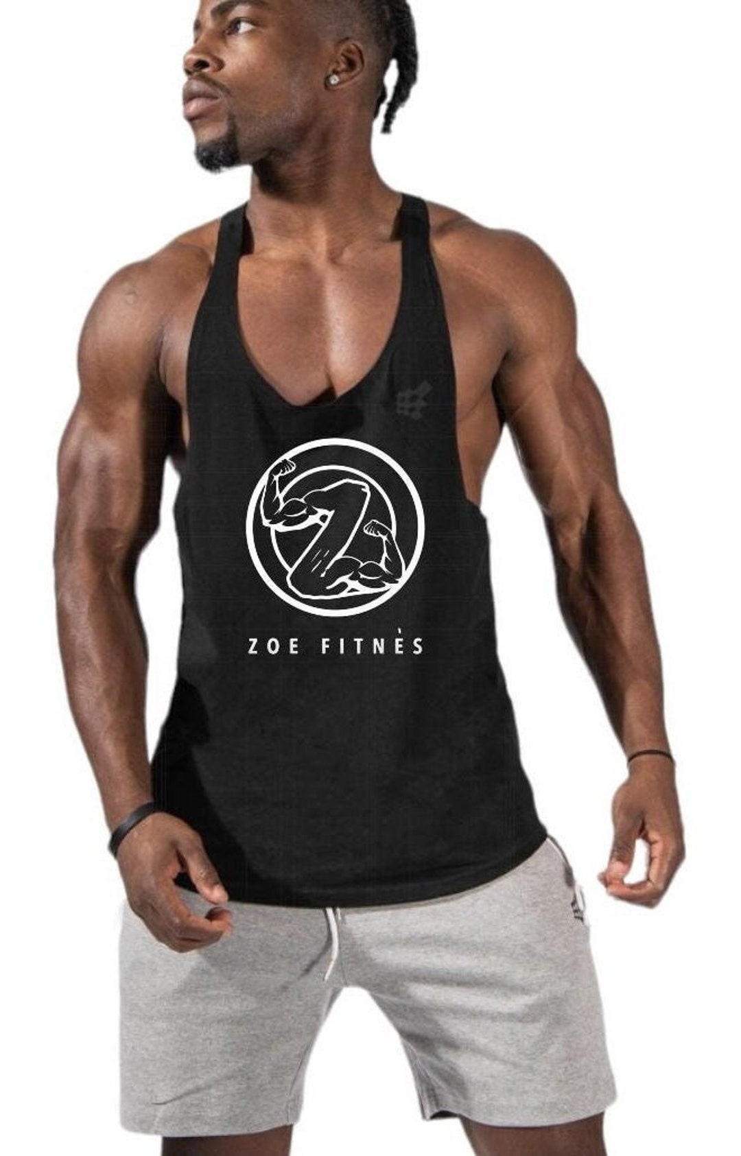 Men's Stringer Tank Tops Muscle Cut Bodybuilding Gym Vest Yback