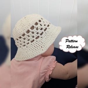 Crochet Baby Bucket Hat PATTERN: Easy Cotton Summer Sun Hat