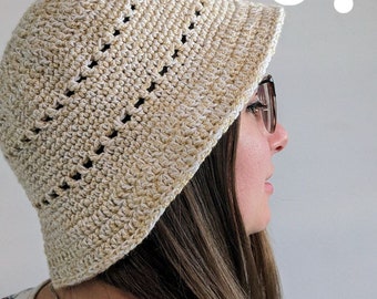 Modèle de chapeau de bob d'été au crochet : modèle facile pour femmes (téléchargement PDF)