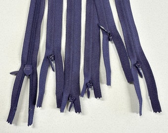 20 inch - YKK Conceal Invisible Zippers - Color 915 Purple - Six Zippers