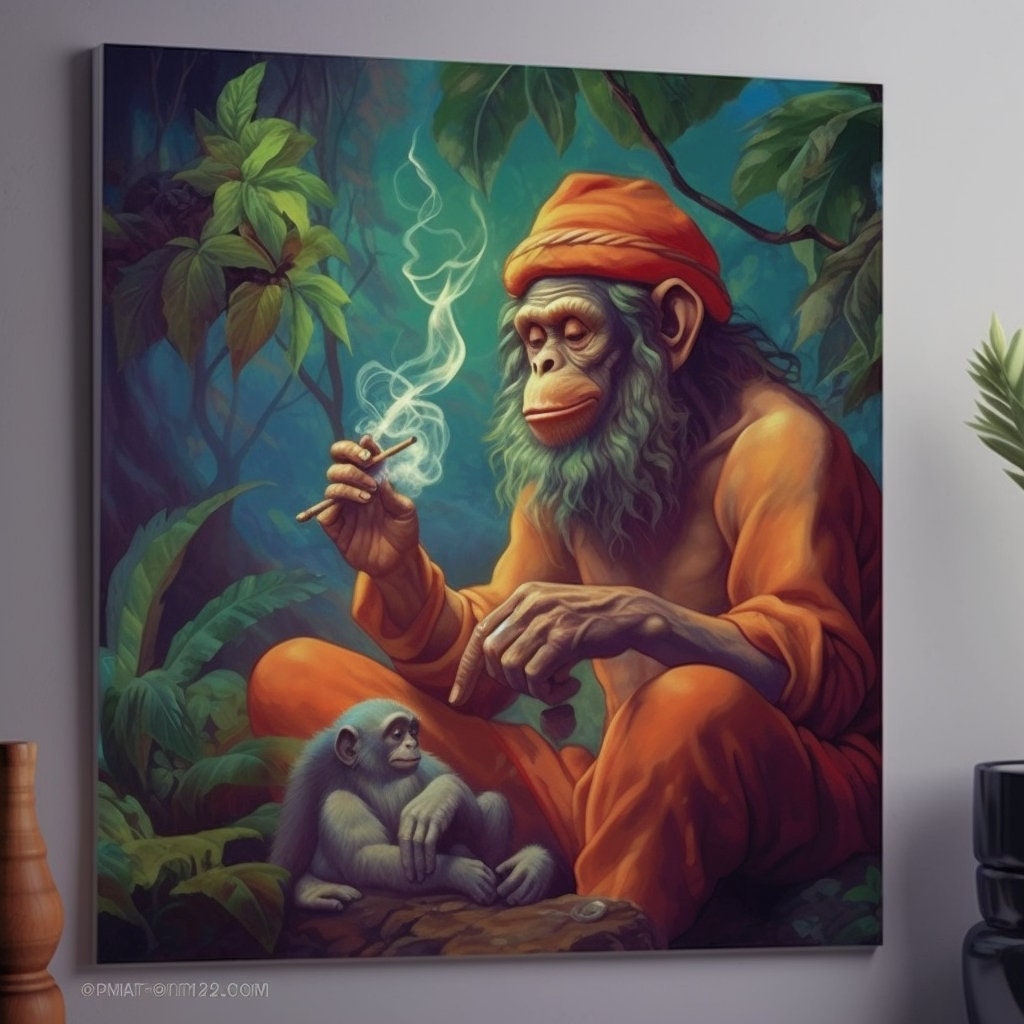 Beware smoke weed enshrouded monkey head roar illustrations