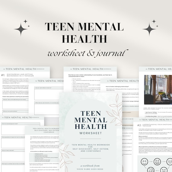 Teen Mental Health Workbook: Self-Esteem & Coping Skills (Canva Template)
