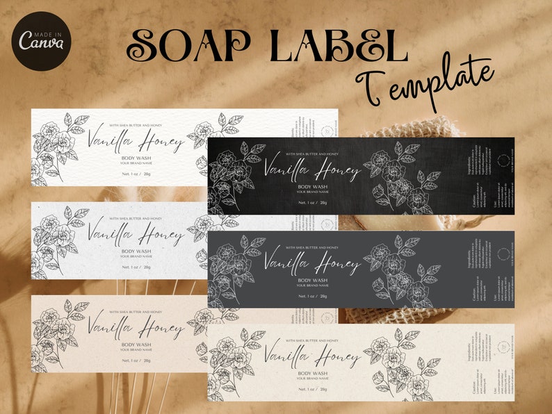 Soap Label Template Canva Editable Soap Label Sticker Etsy