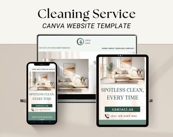 Plantilla de sitio web para servicios de limpieza: Diseño editable en Canva