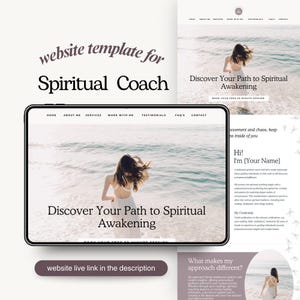 Spiritual Coach Website Template for Spiritual Mystical Website Design Aesthetic Canva Sales Landing Page Astrology Webpage Tarot Reader