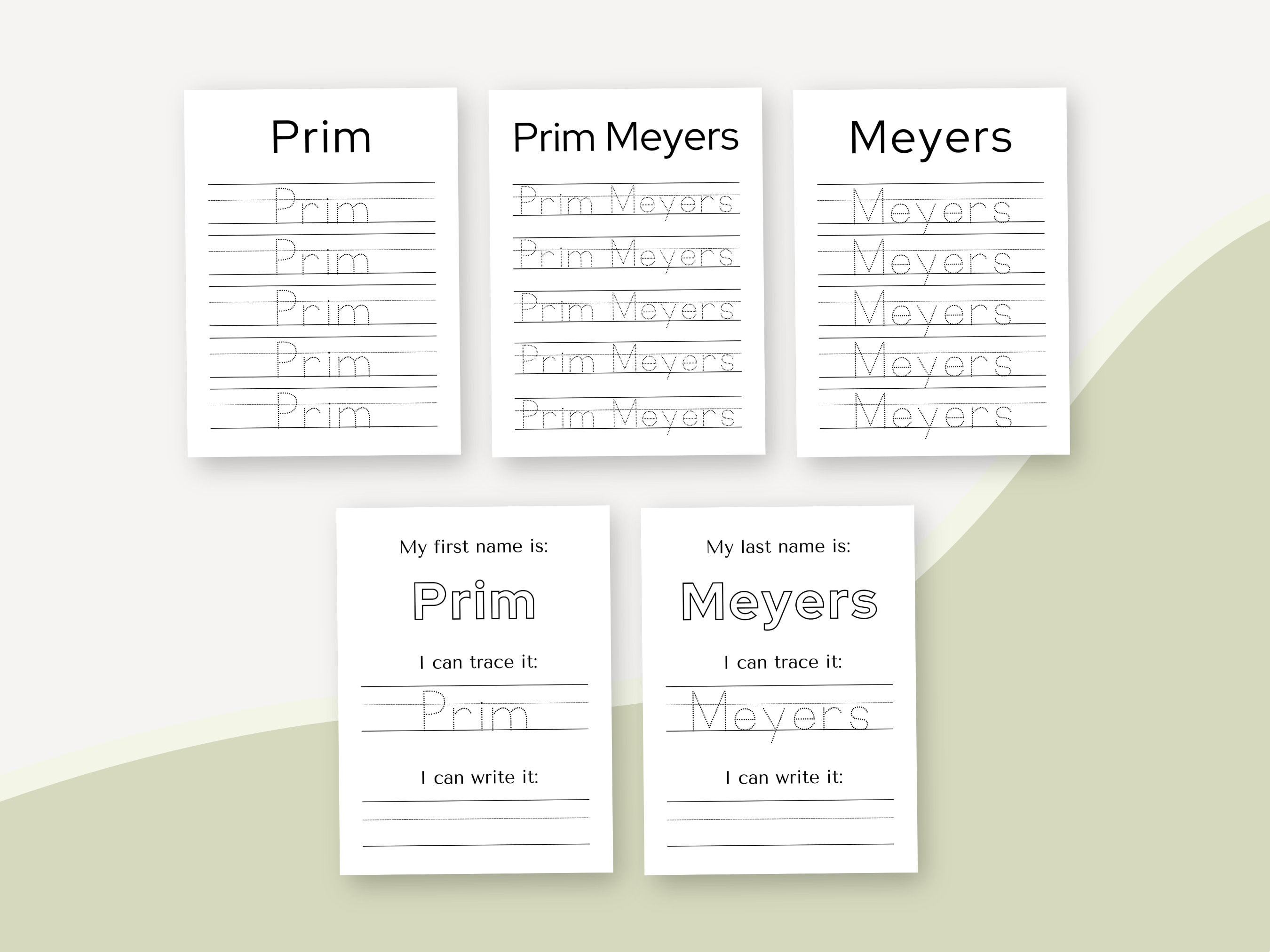 Name Tracing Sheet, Trace Dot Letter Handwriting Practice, Custom Name ...