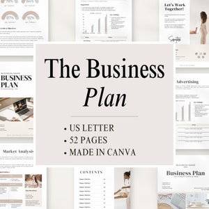 Canva Business Plan Template: Bearbeitbarer Startvorschlag (Digitales Produkt)