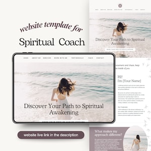 Spiritual Coach Website Template for Spiritual Mystical Website Design Aesthetic Canva Sales Landing Page Astrology Webpage Tarot Reader