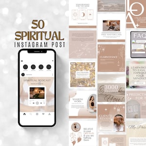Spiritual Instagram Post Template Spiritual Coach Instagram Mystical Instagram Spiritual Templates Healing Energy Astrology Canva Template