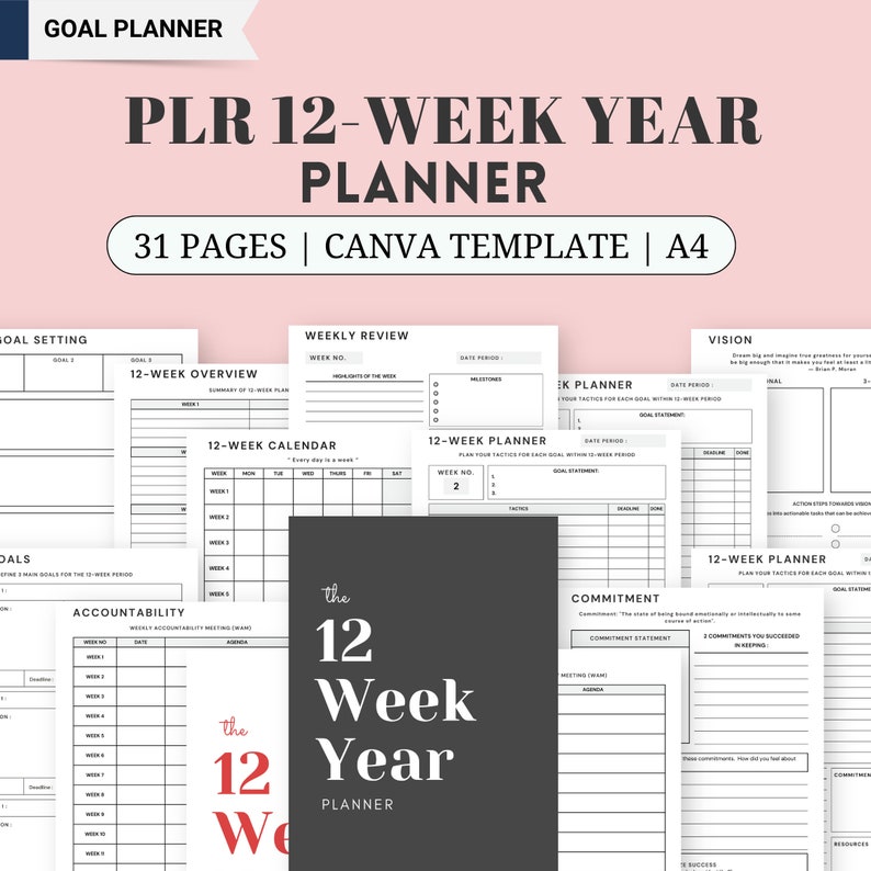12-week-year-planner-printable-plr-digital-product-90-day-goal-planner