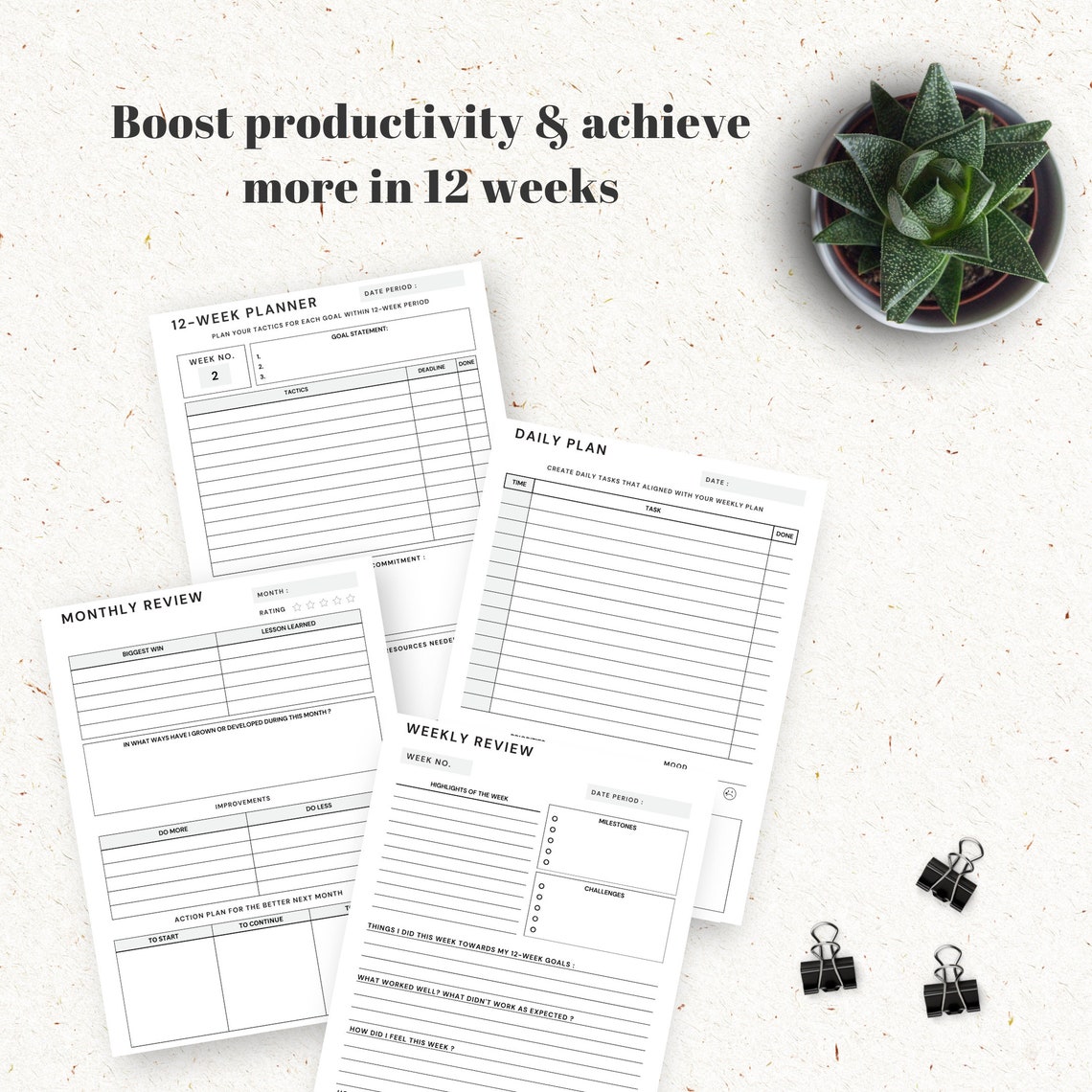 12 Week Year Plan Template Pdf