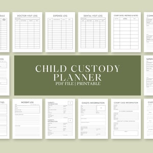 Child Custody Planner Child Support Tracker Visitation Schedule Custody Calendar Co-Parenting Planner Printable PDF