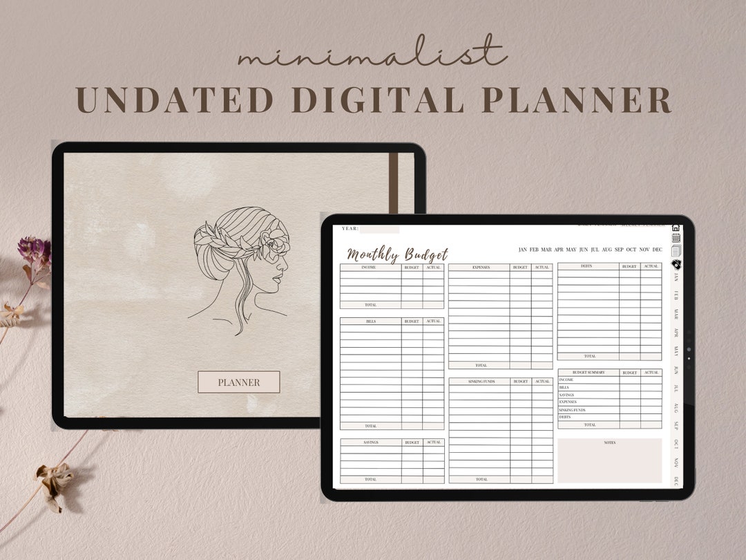 Digital Planner Hyperlink PDF Printable Monthly Budget Daily Etsy
