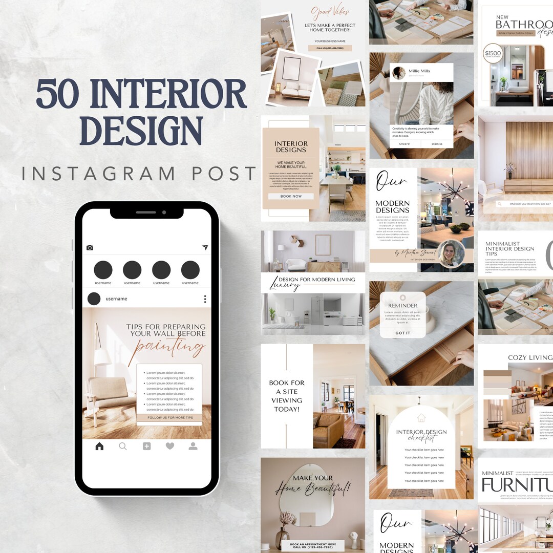 Interior Design Instagram Post Templates: Minimalist Home Decor (canva ...