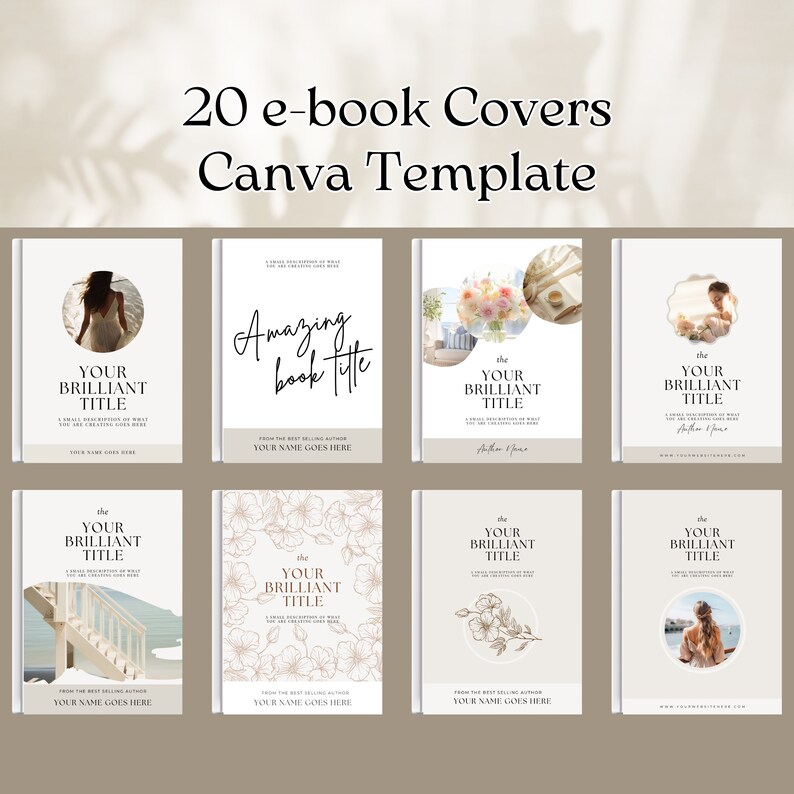Ebook Cover Template Canva Ebook Cover Design for Digital Etsy