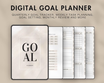 Planificador digital trimestral de objetivos: plantilla de 12 semanas (PDF)