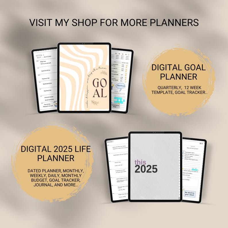 Quarterly Goal Setting Digital Planner: 12 Week Template (PDF) - Etsy