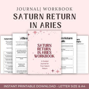 Saturn Return in Aries Journal | Astrology Workbook for Self-Discovery & Growth | Aries Saturn Return Guide | Saturn Return in Astrology