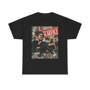 Tony Montana Scarface Movie Unisex Tee Shirt, Gangster Gift, Al Pacino Fans, Classic Film Top, Crime Drama Apparel