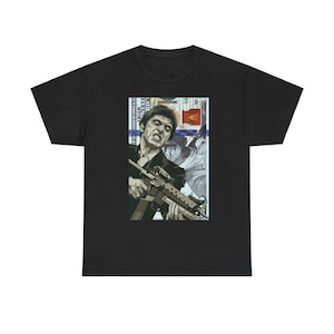 Tony Montana Scarface Movie Unisex Tee Shirt, Gangster Gift, Al Pacino Fans, Classic Film Top, Crime Drama Apparel