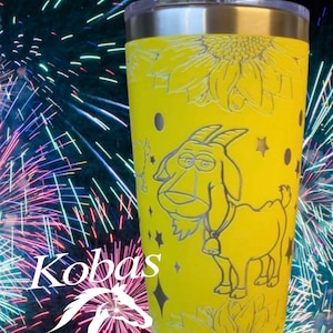 Cabras y girasoles Grabado con láser Diseño de envoltura completa para vaso de 20 oz, Descarga digital, SVG, Diseño sin costuras, Envoltura de vaso