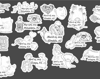 Eras Tour Surprise Songs-Inspired Illustrated Stickers