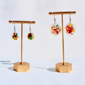 Fused Glass Multi Colored Earrings