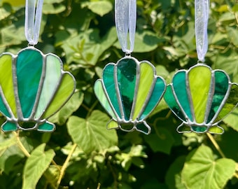 Stained Glass Multi Colored Seashells Suncatchers